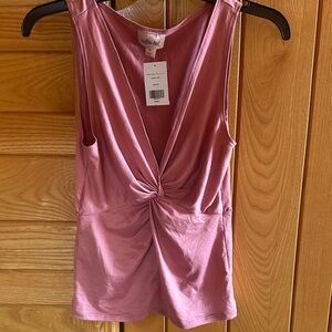 Willow & Root Pink Twist Front Tank Top